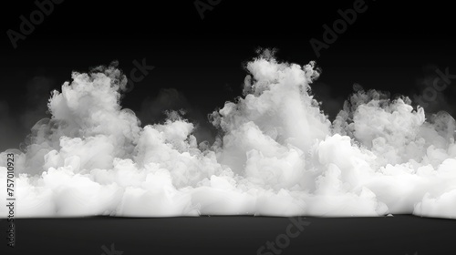 Modern illustration of smoke cloud on transparent background with real fog border. Meteorological phenomenon on the floor.