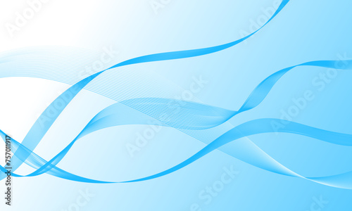 blue light smooth lines wave curves with soft gradient abstract background