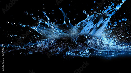 Dramatic splash of water on a dark background symbolizing motion and energy