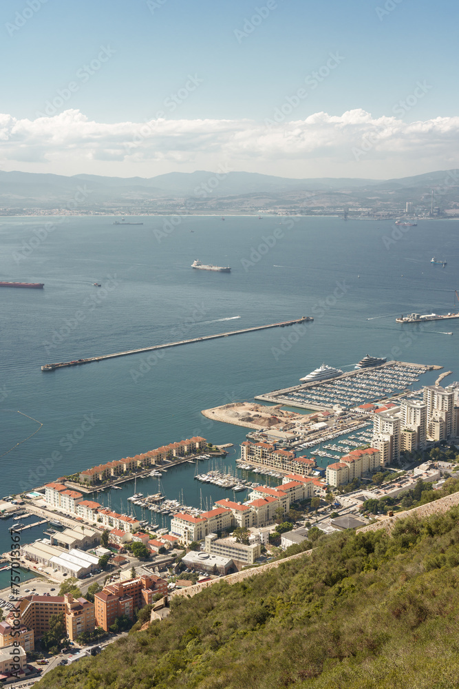 Aereal view of the bay of algeciras from an elevated point