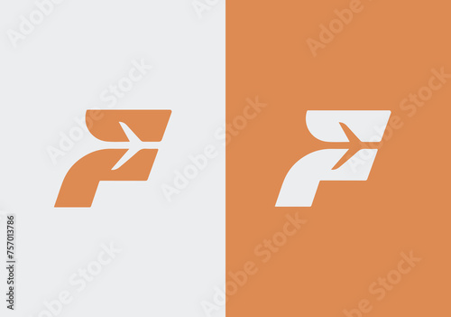 letter f and plane vector, Initial F logo, letter F with plane and wing combination, usable for aviation business and company logos,