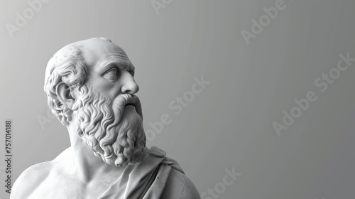Ancient Philosopher Plato in Customized Pose with White Background for Text