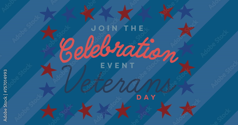 Obraz premium Image of veterans day text over stars coloured with american flag