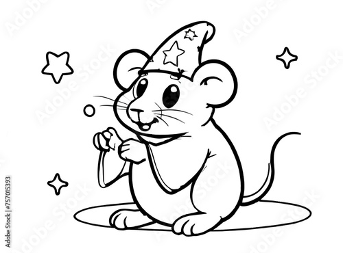 wizard mouse coloring page