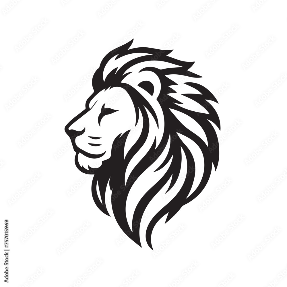 Lion head outline silhouette Lion head outline silhouette