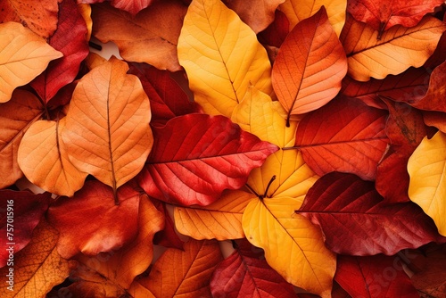 Autumn foliage in shades of red and orange