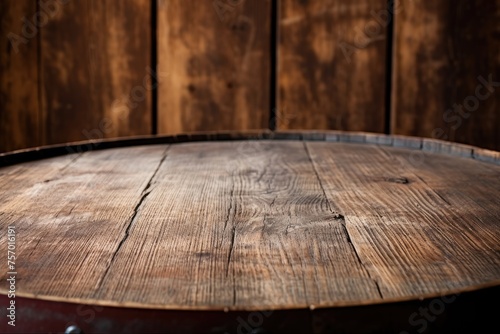 barrel and old wooden table