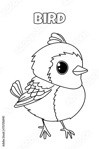 Book Coloring For Kids, Little Bird Page Coloring For Preschoolers, Sparrow