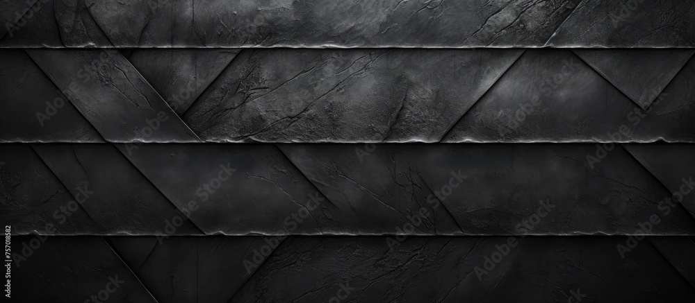 A close up of a dark grey roof with a rectangular geometric pattern ...