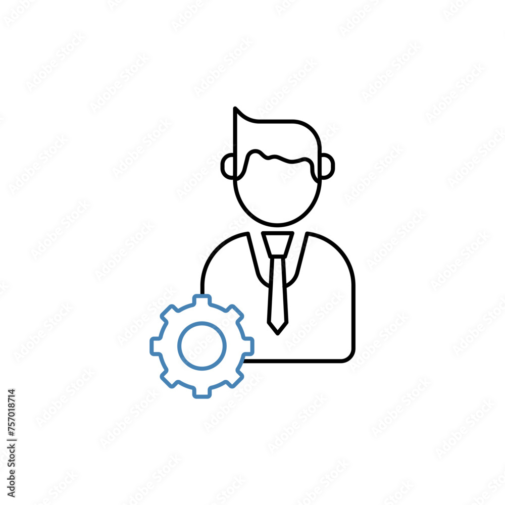 crm manager concept line icon. Simple element illustration. crm manager concept outline symbol design.