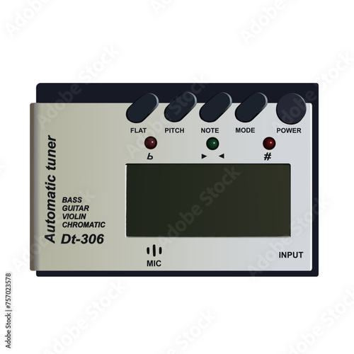 illustration of a black and gray guitar tuner