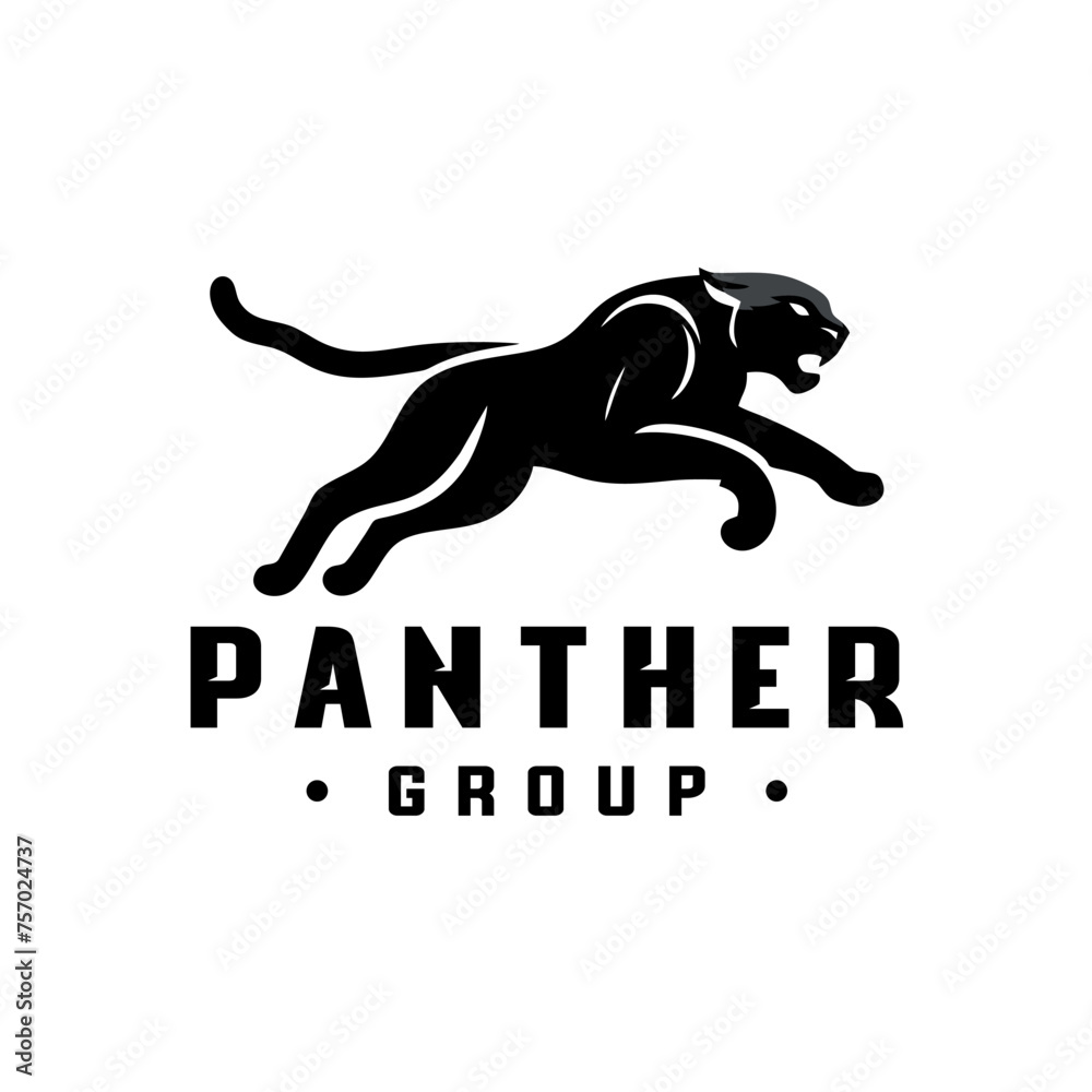 Black phanter logo design stock vector. Phanter logo vector Black phanter logo design stock vector. Phanter logo vector