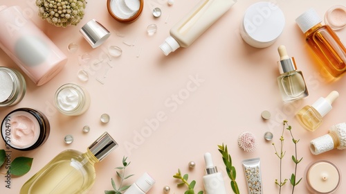 Elegant Beauty Skincare and Wellness Products Pastel Layout