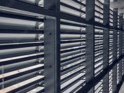 The Industrial ventilation wall
are made of metal arranged in horizontal rows.ventilation grid