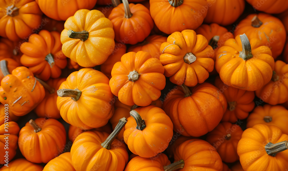 Abundance of fresh and healthy pumpkins fruit background, Generative AI Abundance of fresh and healthy pumpkins fruit background, Generative AI
