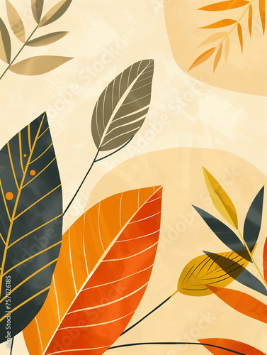 wall paper art of authumn leaves ,vector art 