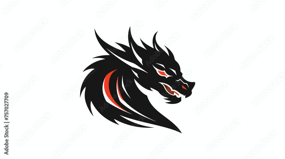 Dragon logo vector template design  flat vector 