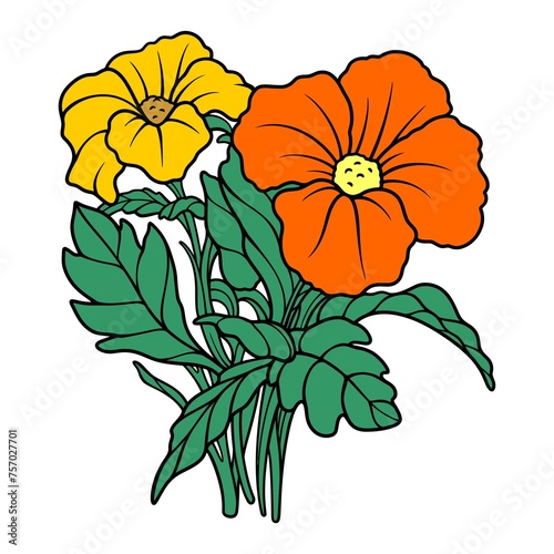 Fototapeta Naklejka Na Ścianę i Meble -  yellow and orange flower
