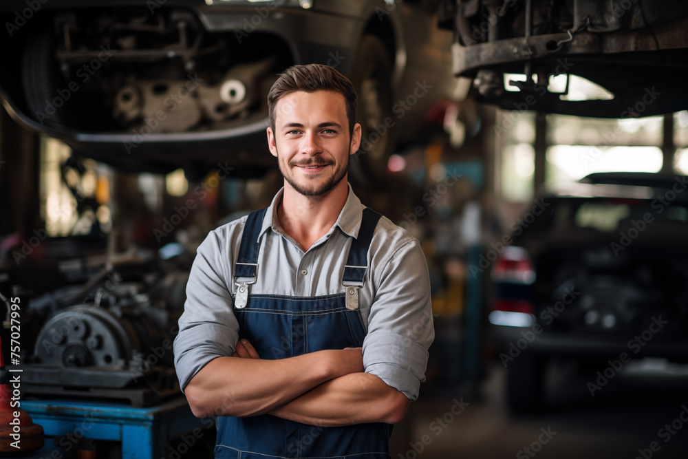 Smiling mechanic man. Automotive professions. Job offer. Job Search. Machine repair professions. AI. Smiling mechanic man. Automotive professions. Job offer. Job Search. Machine repair professions. AI.