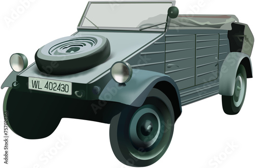 retro car with spare wheel