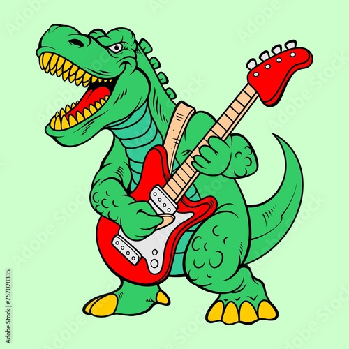 dino with guitar (ID: 757028335)