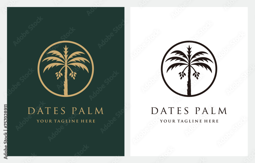 Luxury Minimalist Date Palm Gold logo design inspiration