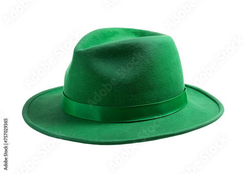 Green hat isolated on a transparent background. Top view.