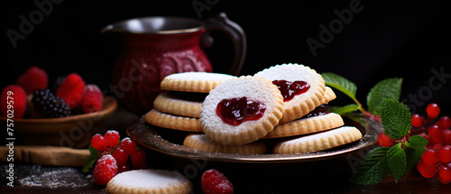 Delicious cookies with fruit jam ..
