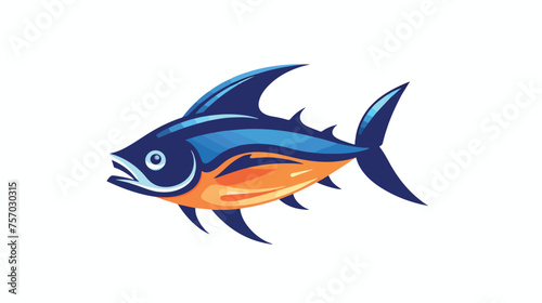 Fish Hunt Logo Icon Design flat vector
