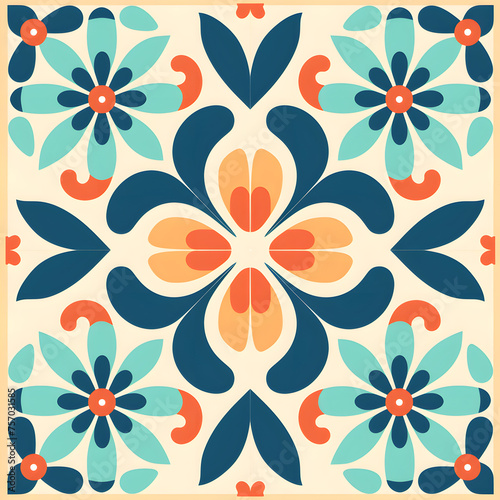 Retro vintage seamless tile pattern. Abstract modern geometric Trendy background in 70s style