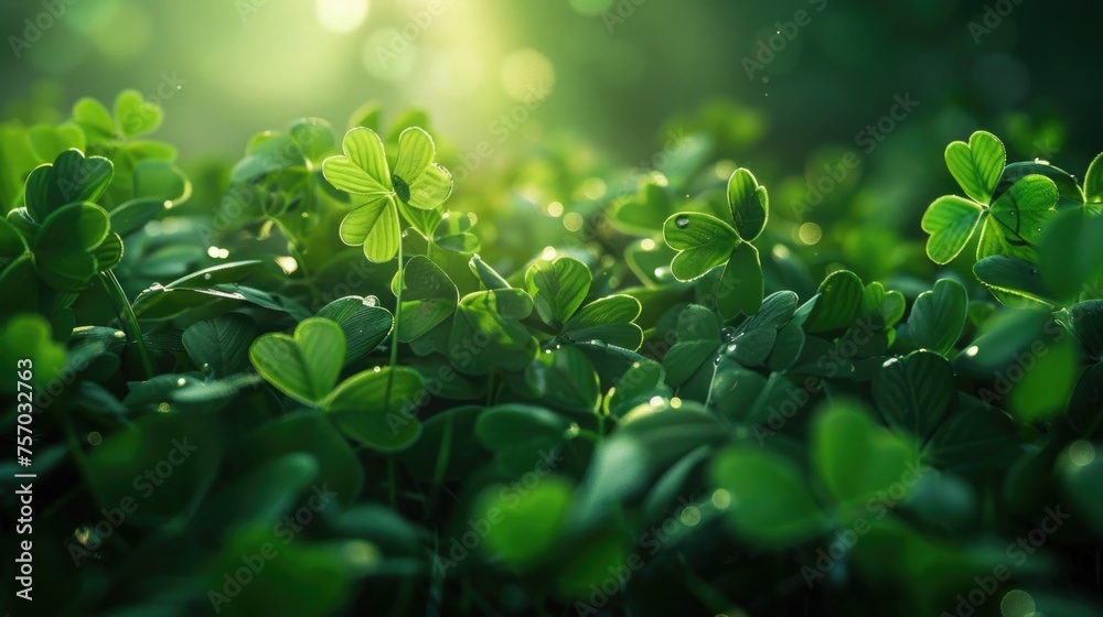 Shamrocks on a green background celebrate St. Patrick's Day Shamrocks on a green background celebrate St. Patrick's Day
