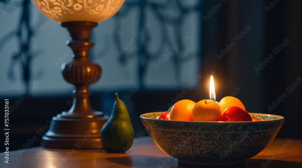 Lantern that have moon symbol on top and small plate of dates fruit with night sky and city bokeh light background for the Muslim feast of the holy month of Ramadan Kareem. Lantern that have moon symbol on top and small plate of dates fruit with night sky and city bokeh light background for the Muslim feast of the holy month of Ramadan Kareem.