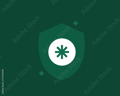 protection illustration in flat style design. Vector illustration.	 Green color version.