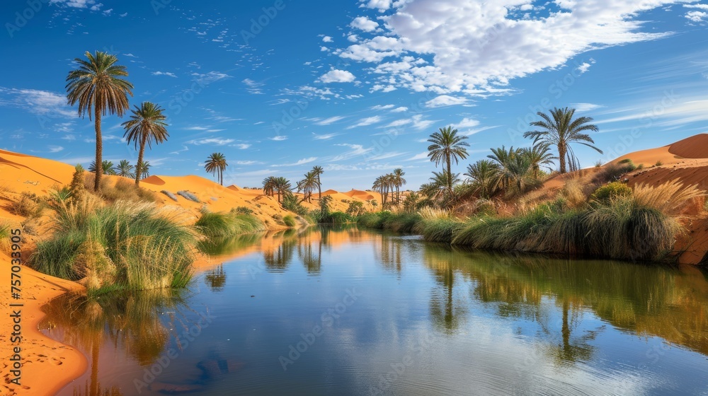 Obraz premium Oasis in the middle of the desert