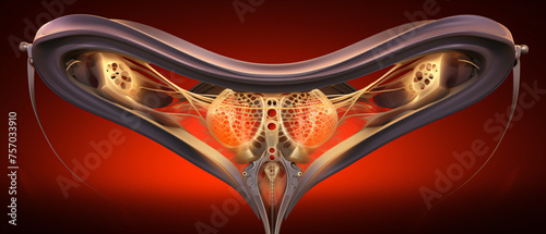 Digital illustration of pelvic girdle in colour background photo