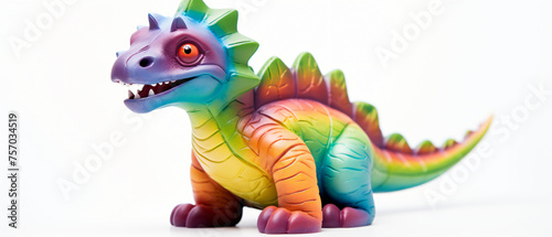 Dinosaur toy on white background 