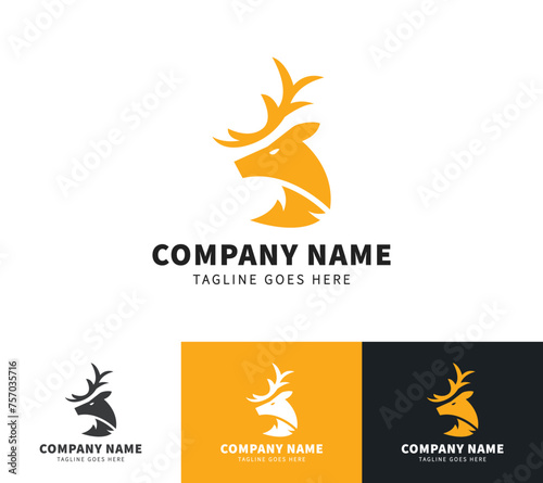 Deer vector logo template and animal icon design