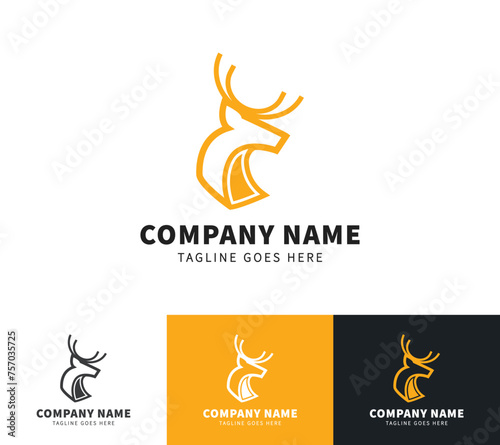 Deer vector logo template and animal icon design