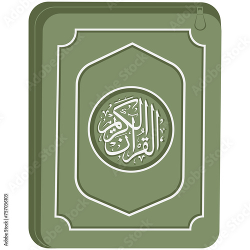 Holy Quran Book Muslim Elements Illustration