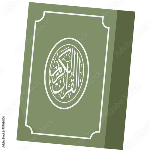Holy Quran Book Muslim Elements Illustration