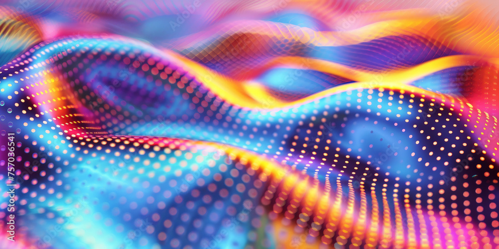 3d render abstract Futuristic grid wave background with gradient and dots,Shiny colorful wave flow particles texture in neon light. Abstract wallpaper design for banner, poster or cover 3d render abstract Futuristic grid wave background with gradient and dots,Shiny colorful wave flow particles texture in neon light. Abstract wallpaper design for banner, poster or cover