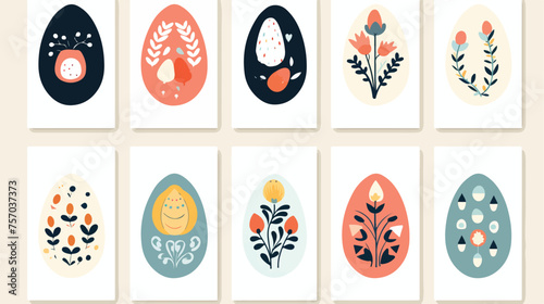 Happy Easter of cards posters or covers in modern