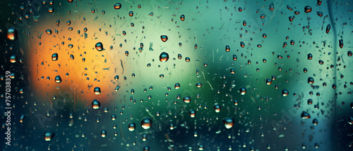 Drops of rain on glass 