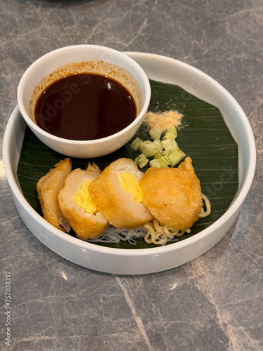 pempek kapal selam or fish cake photo