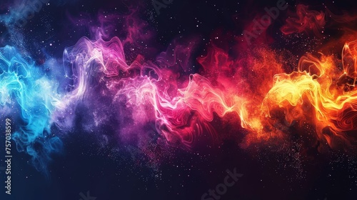 A vibrant sound wave in various colors against a dark backdrop © Media Srock