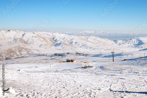 Panoramic view of ski resort 