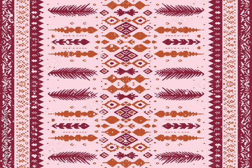 Ikat geometric ornament with diamonds. Ikkat. Seamless pattern. Aztec style. Tribal ethnic vector texture. Folk embroidery, Indian, Scandinavian, Gypsy, Mexican, African rug, wallpaper.