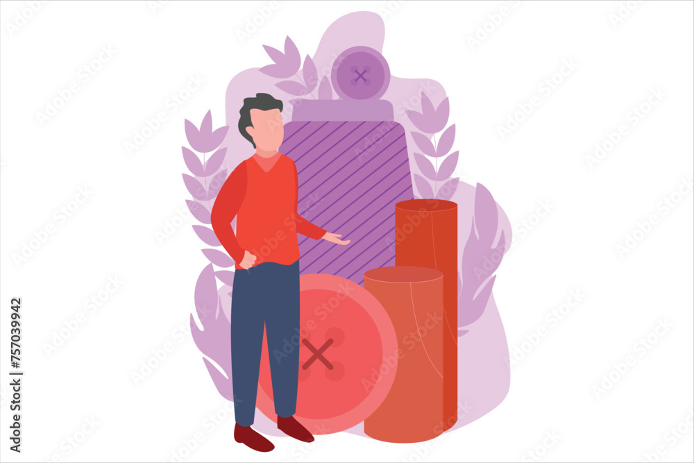 Fashion Designer Flat Design Illustration Fashion Designer Flat Design Illustration