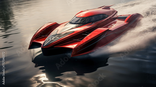 Electric powered speedboats race water sports