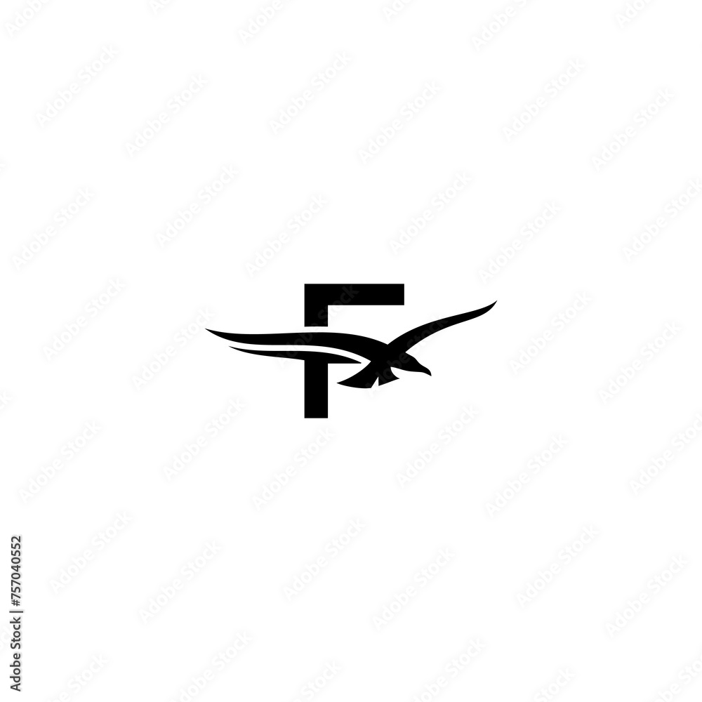 bird logo with letter in black color bird logo with letter in black color